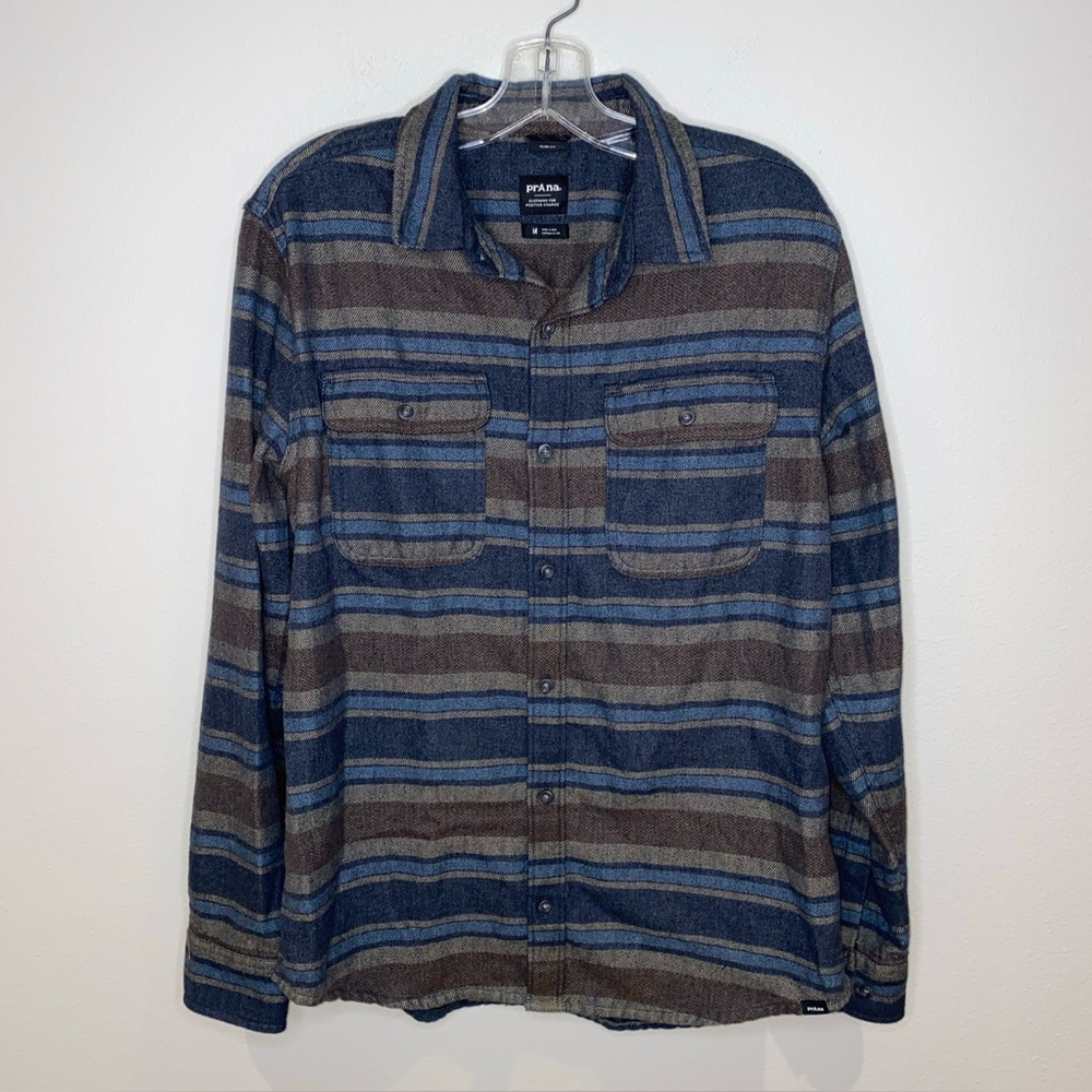 Prana Westbrook Multicolor‎ Flannel Men’s M Slim Fit Recycled Material Outdoors